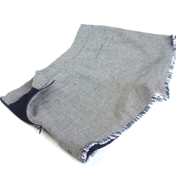***Relisted*** Anthropologie Ethereal Blue Fringed Hem Blue Tweed Shorts - Picture 4 of 6